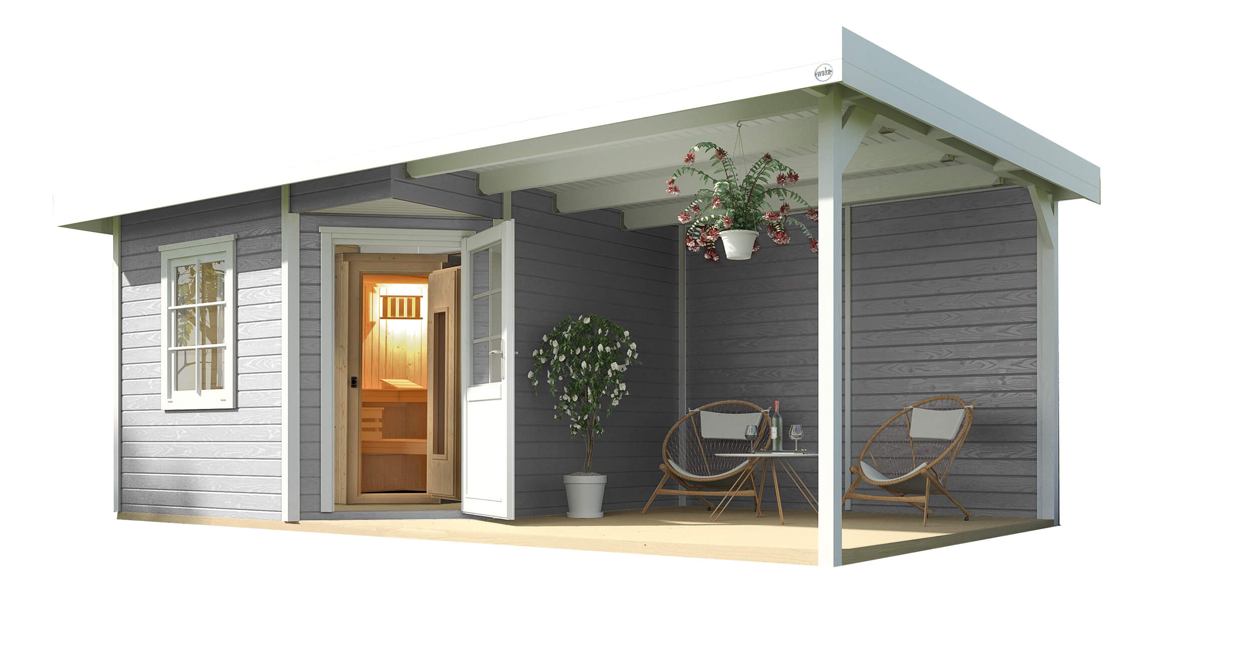 WEKA Saunahaus Salo grau