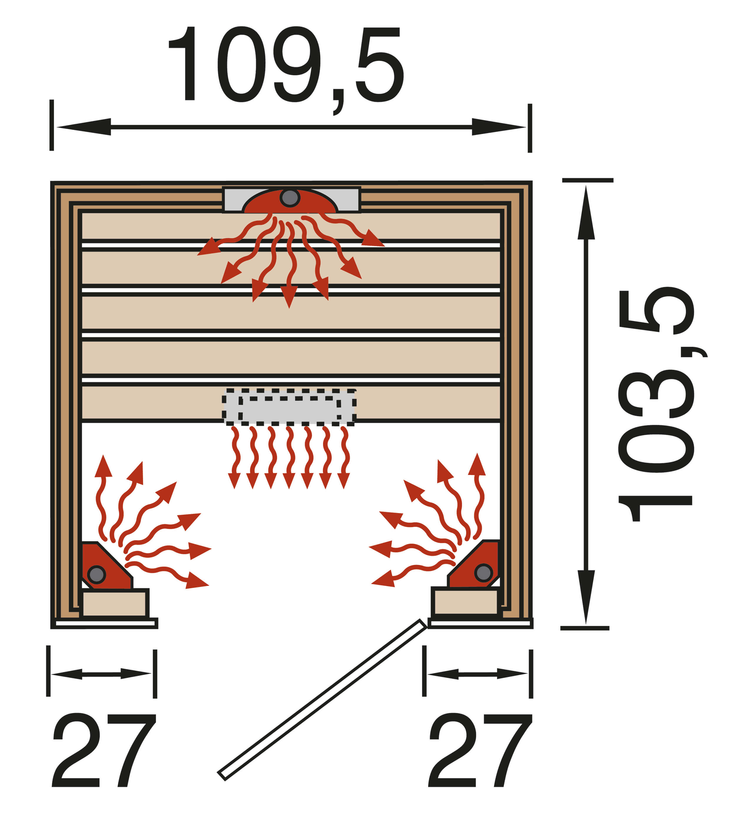 WEKA Infrarotkabine Sauna Hamina 1  Grundriss