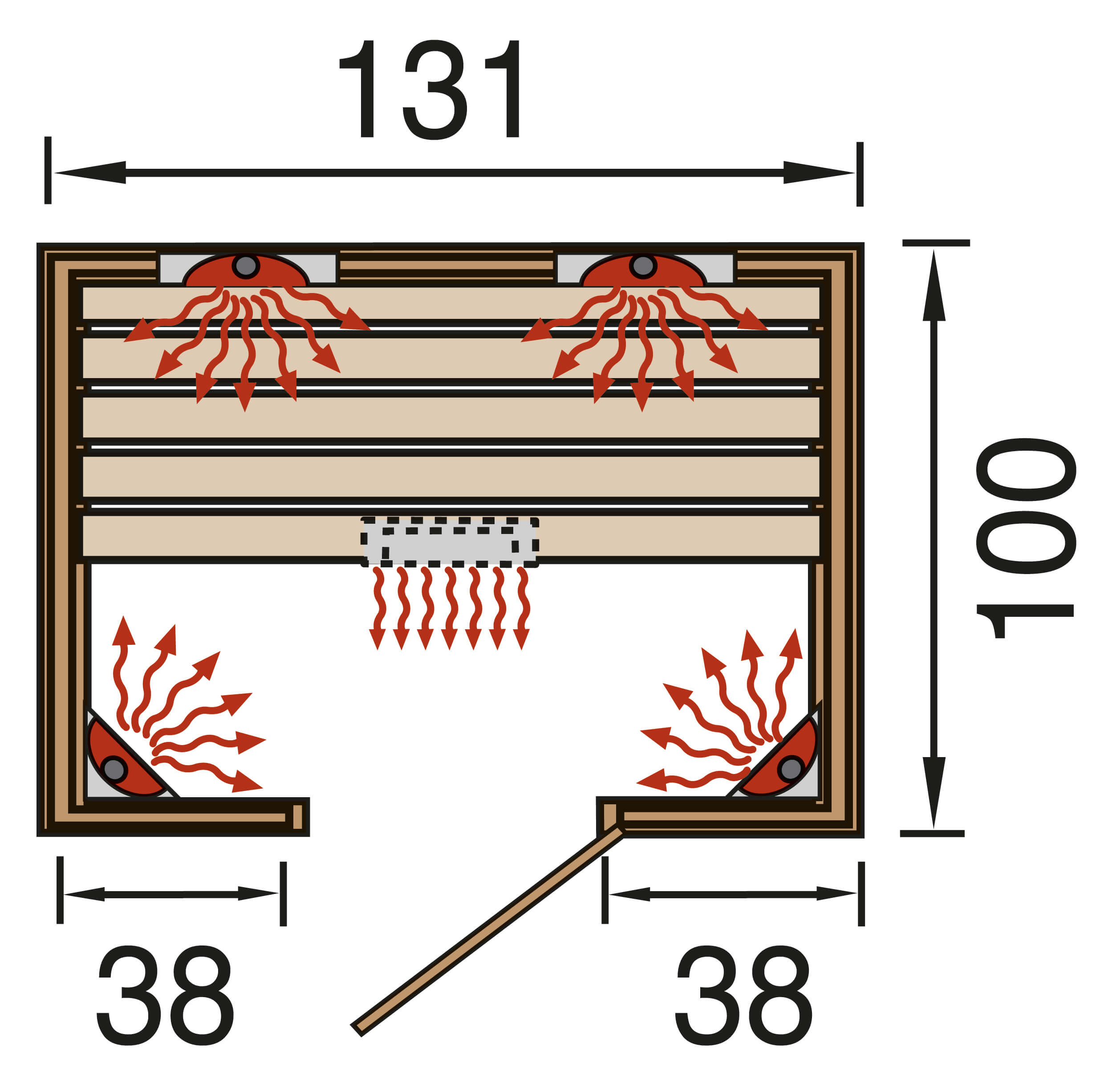 WEKA Infrarotkabine Sauna Vaala 2 Grundriss