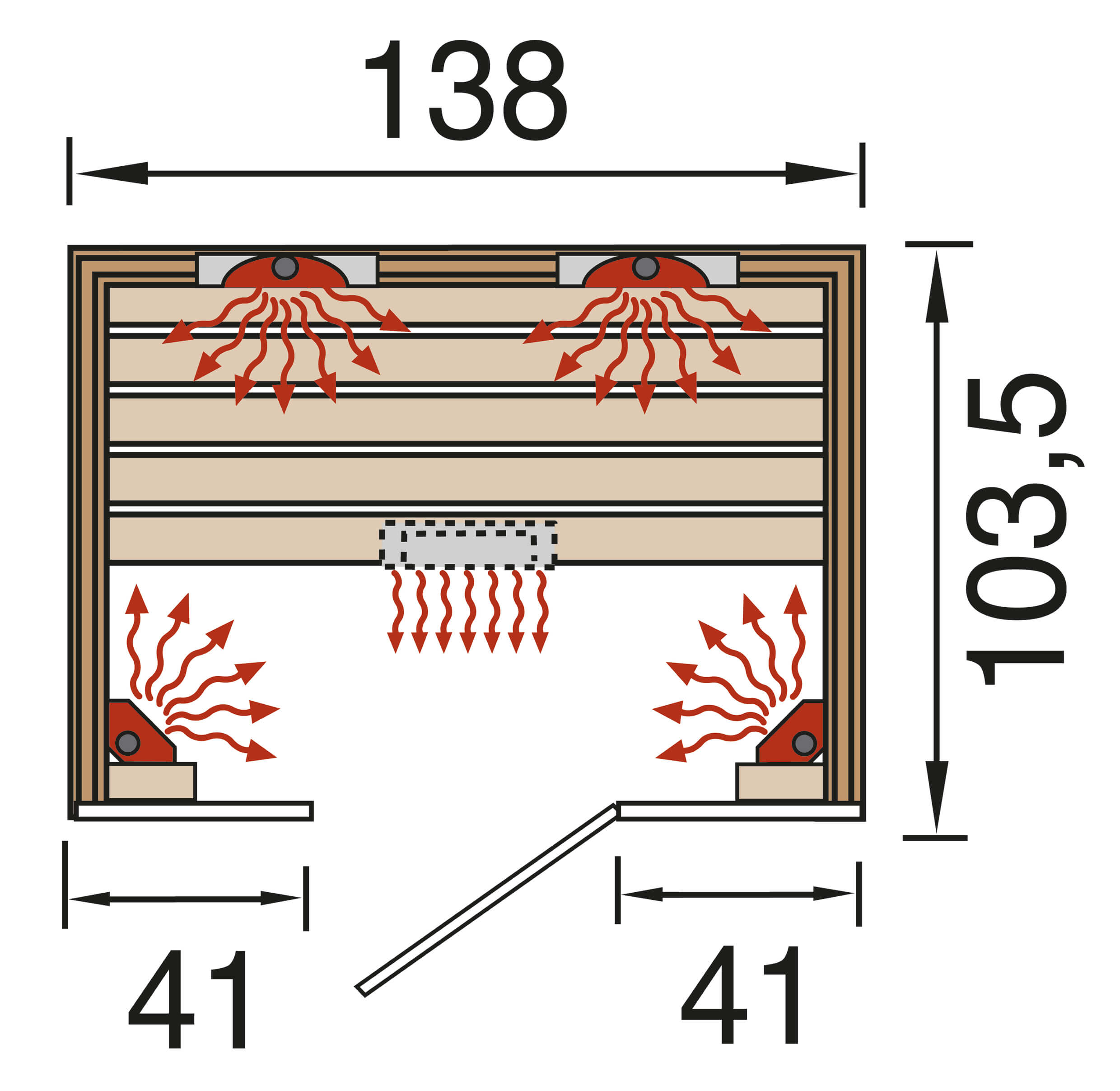 WEKA Infrarotkabine Sauna Hamina 2  Grundgriss