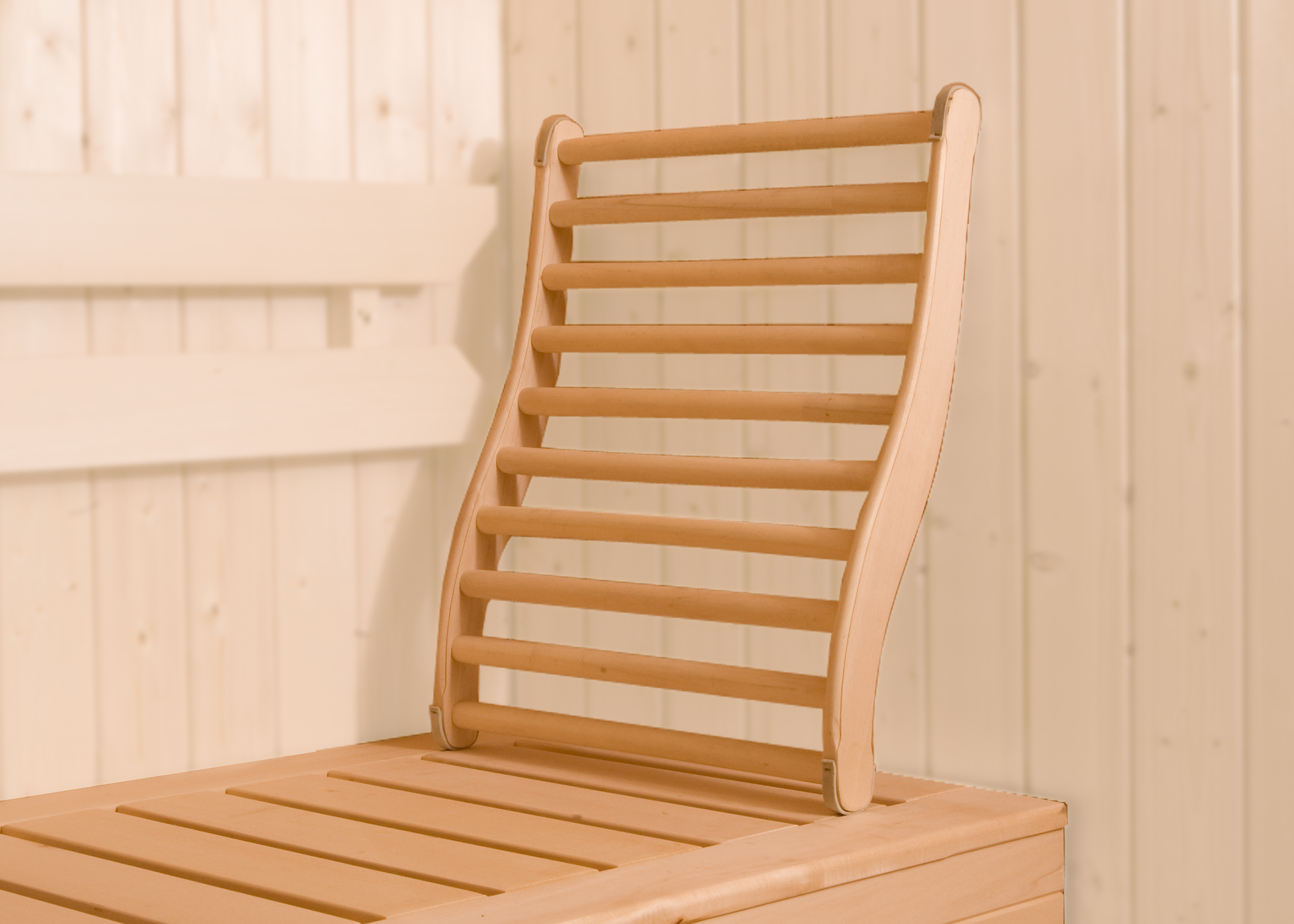 WEKA Sauna-Lendenstütze aus Naturholz | Ergonomische Rückenauflage für die Saunabank, 52 cm