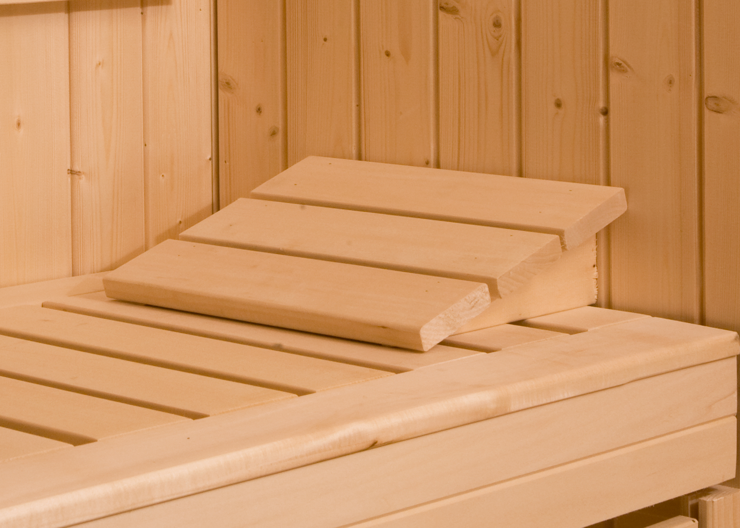 WEKA Sauna-Kopfstütze aus Spezialholz | Schlichte Holz-Auflage, 24 cm breit